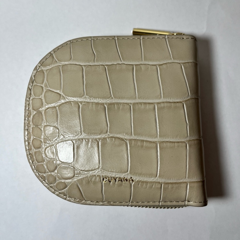 Cuyana Duo Small Zip Wallet (Croco)